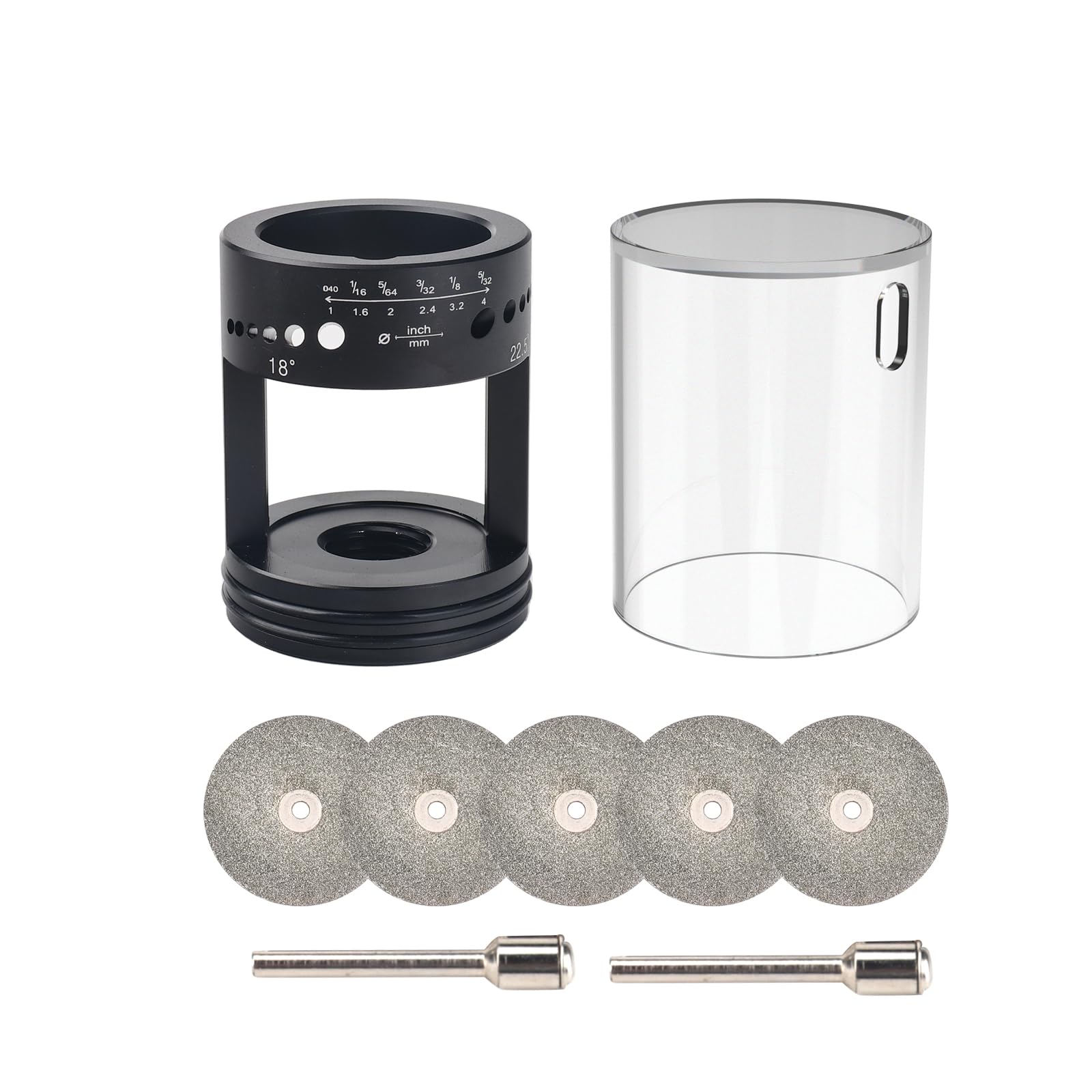 3mirrors Aluminum Tungsten Electrode Sharpener Grinder Head TIG Welding Tool 24 Guides, 24 Multi-Angle & Offsets, Full-Featured Tool w/Dust Housing, Healthy Version