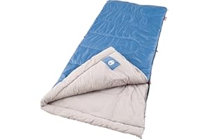 Coleman Sun Ridge 40°F Cool-Weather Sleeping Bag, Lightweight Adult Sleeping Bag with Soft Trim & Draft Tube, Machine Washable
