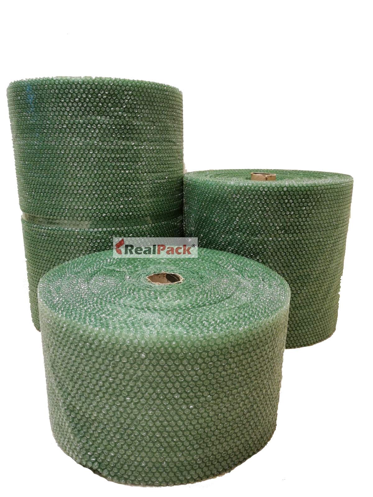 Realpack Recyclable Antistatic Green Eco-Friendly Bubble Wrap Small 300mm/500mm/750mm (750mm x 50m)