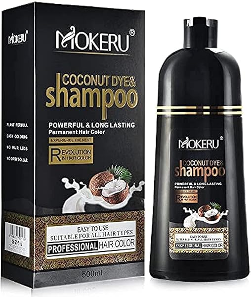 HAIR COLOR DYE SHAMPOO COCONUT MOKERU 3IN 1 LONG LASTING NATURAL BLACK