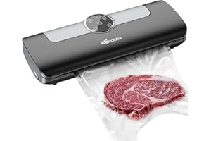 KECOOLKE Vacuum Sealer Food Sealer Machine, Dry/Moist Vacuum Sealer Machine with 5-in-1 Easy Options for Sous Vide and Food Storage, Air Sealer Machine with 10 Vacuum Seal Bags