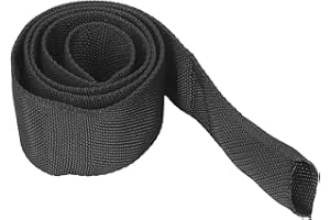 Yuecoom Winch Rope Protective Sleeve, Winch Rope Protector Polyester, Black Universal Polyester Hose Wire Loom Tubing Cable Sleeve for 5cm(1.97in) Width Cable Line(2M)