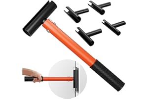 BEARFIRE 4-in-1 Door Hinge Adjustment Tool, Heavy Duty Steel Door Gap Adjustment Tool with Round Handle Rubber Grip, Hinges Gap Adjusting Wrench for Residential and Commercial Use (Thickened) (Orange)