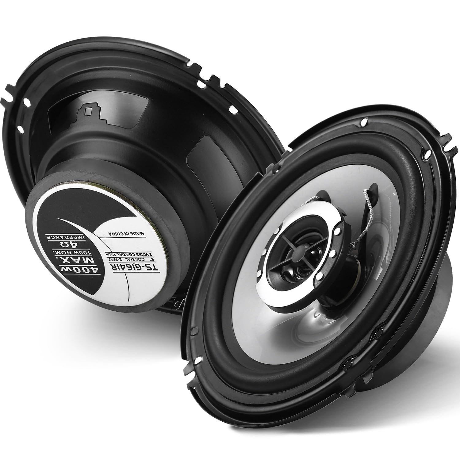 Photo 1 of Suacopzar 6in 2-Way Coaxial Car Speakers, 400W (100W RMS), Universal Car Stereo Speaker Replace, Auxiliary Coaxial Speaker W/Wire & Cover (Pair)