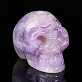 DZJXBZhu Dream Amethyst Skull Natural Crystal Handmade Sculpture Lucky Guardian Pocket Statue 2.0 "Healing Crystal Animal Sta
