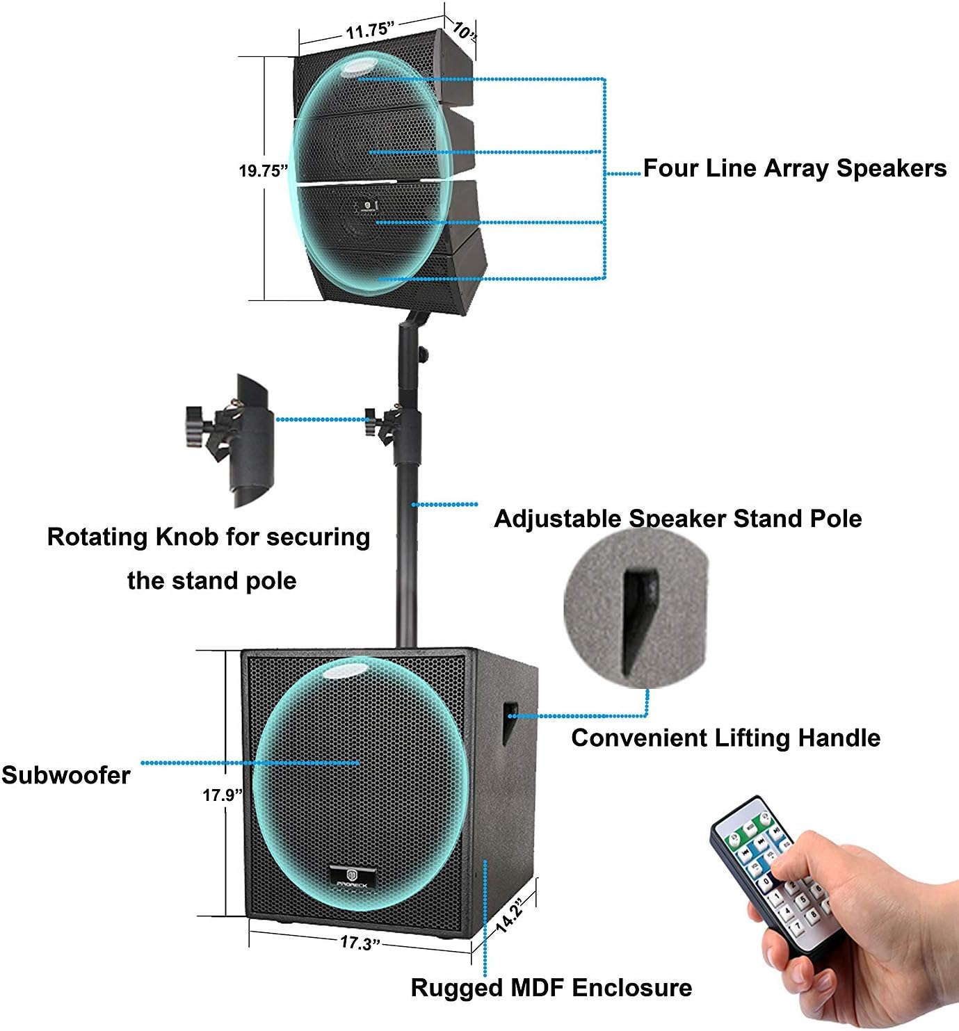 proreck line array speakers