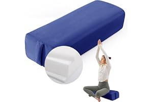 MABOZOO Yoga Bolster Pillow, Triple-Layer Sponge Rectangular Yoga Bolster with Carry Handle Meditation Pillow with Washable Cover for Restorative, Meditation