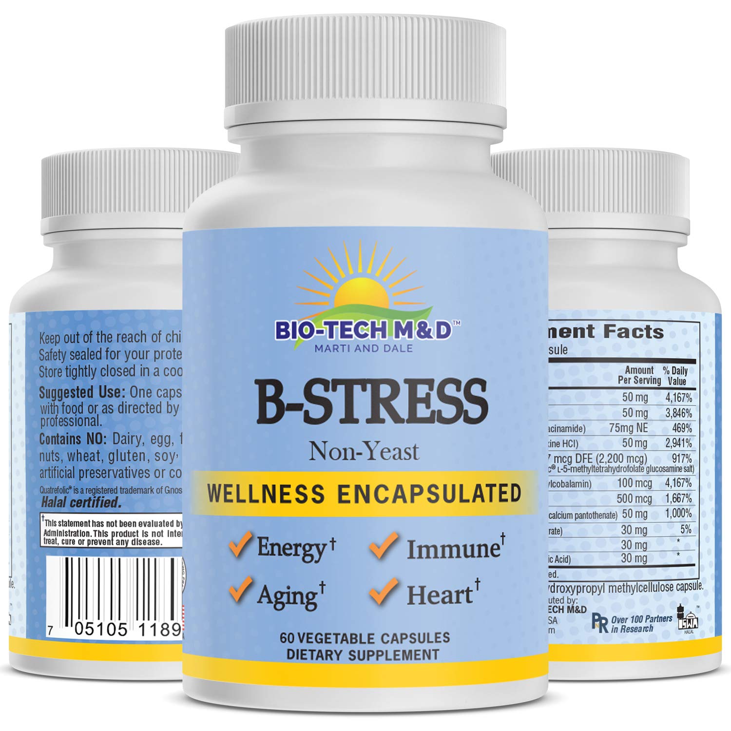 BStress Vitamin B Complex Dietary Supplement for Nervous System Health