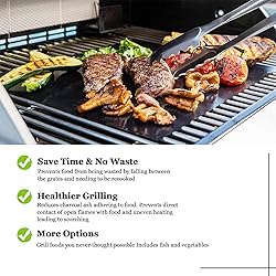 UBeesize 7 Pack Black Grill Mats for Outdoor