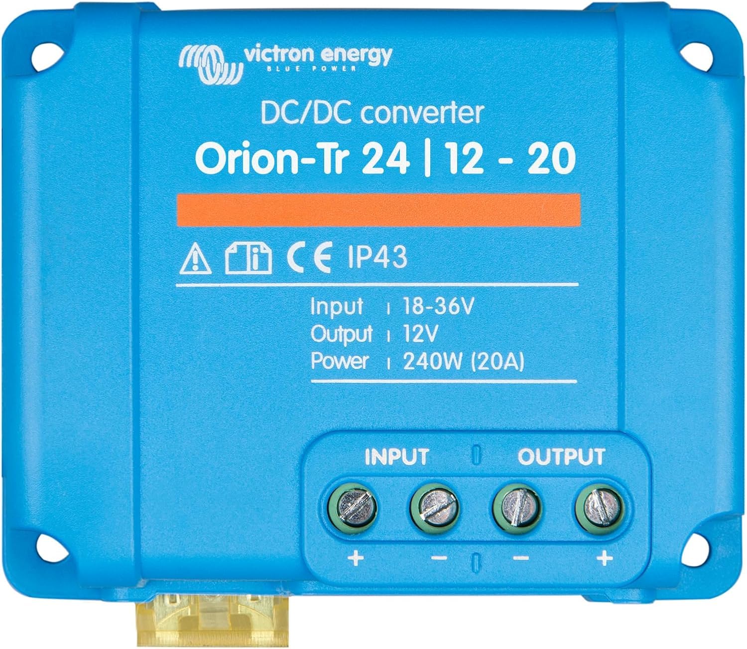 Victron Energy Orion-Tr DC to DC Converter - 24/12-Volt 20 amp 240-Watt - IP43 Protected - for Dual Battery Systems - Non-Isolated