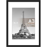 upsimples A3 Picture Frame, Wall Decor Poster Frames, Black 1 Pack | 11.7 x 16.5 Frame, A4 Frame with Mat for Gallery Wall, Family, Baby, Dog, Dorm, Christmas