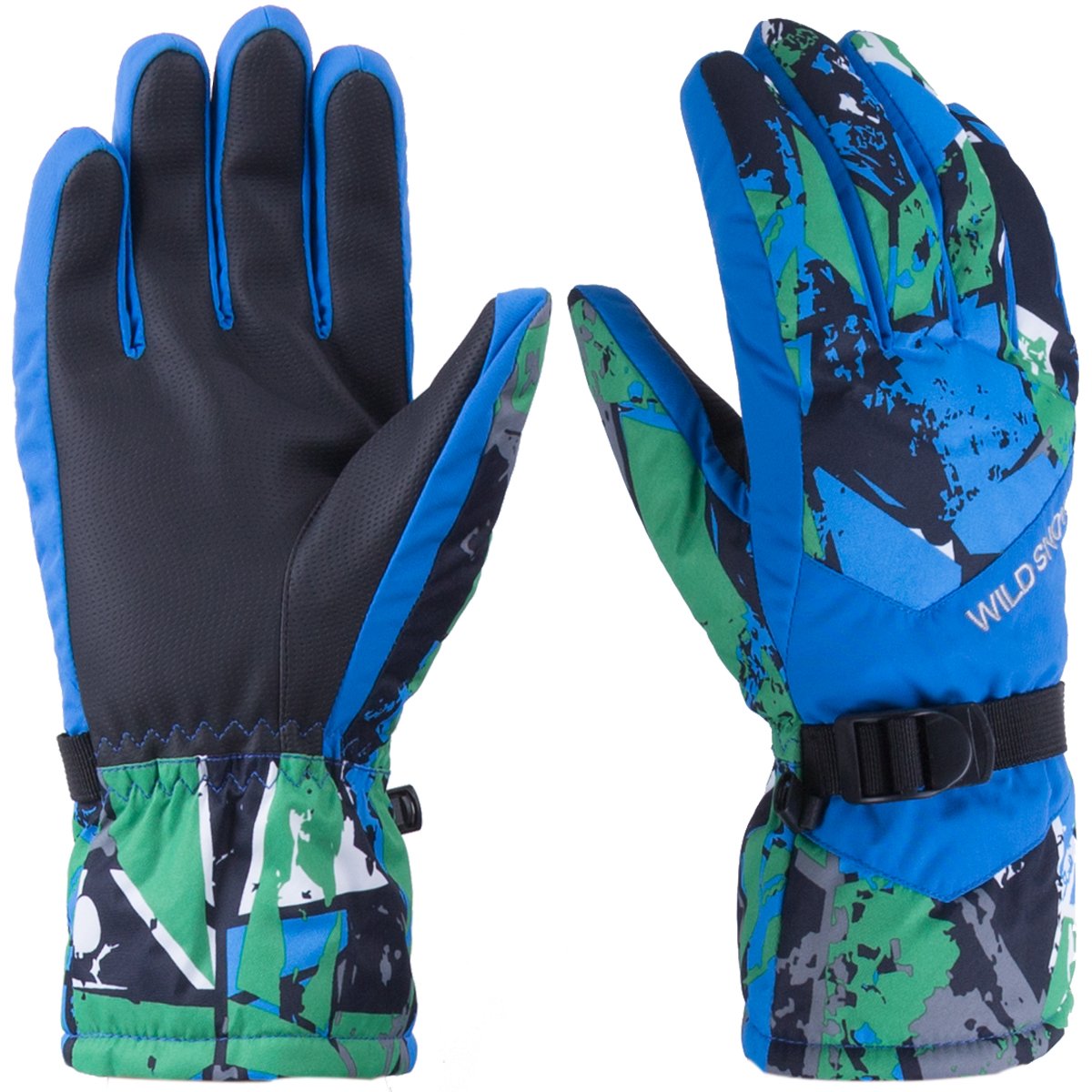 WILD SNOW Men\'s Winter Ski Gloves Colorful Winter Waterproof Windproof Gloves for Cycling Snowboarding and Working