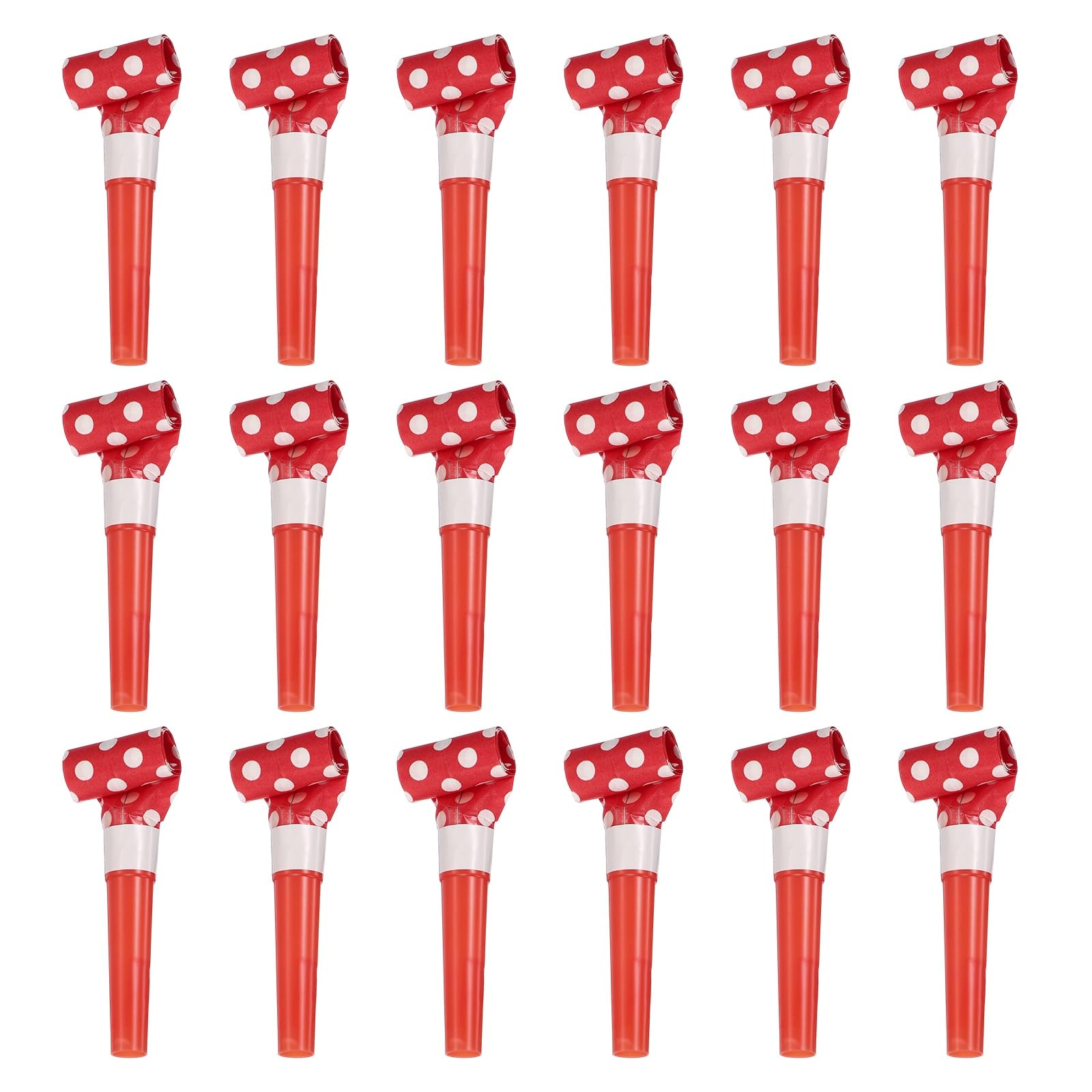 sourcing map 18 Pcs Colorful Noise Makers Plastic Party Blowers Party Favors for Birthday Parties Holiday Christmas New Years Gift Favors, Red — image 1