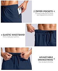 Pudolla Men's Workout Running Shorts with Zipper