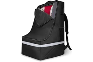 LARIPOP Car Seat Travel Bag for Airplane,Infant Seat Travel Bag with Shoulder Strap,Padded Car Seats Backpack with Reflective Stripes,Large Carseat Carrier Bag Travel Car Seat Cover, Black
