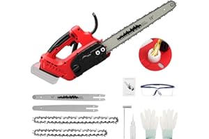 FormiPow 12 Inch & 10 Inch 2-in-1 Cordless Chainsaw for Milwaukee 18V Battery, 1100W Brushless Chainsaw with Tool-Free Tensio