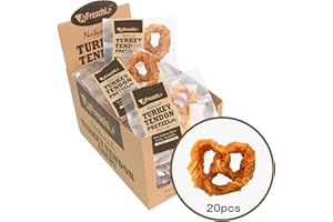 A FRESCHI SRL Afreschi Turkey Tendon for Dogs, Dog Treats for Signature Series, All Natural Human Grade Puppy Chew, Rawhide Alternative, 20 Units/Box Pretzel (Medium)