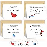 20 Pack Cute Illustrated Thank You Cards with Envelopes – 4x6 Inches Employee Appreciation Cards, 4 Assorted Designs with Sweet Messages, Gratitude Cards Bulk for Men & Women, Coworker, Boss, Classmate, Teacher, Friend, Neighbor, Business, All Occasions