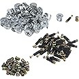 Antrader Furniture Side Knock Down Furniture Cam Lock Connecting Fitting Pre-Inserted Nut Dowels Connector Assembly 30 Sets (358 Fitting+35mm Fitting Screw+Nuts)