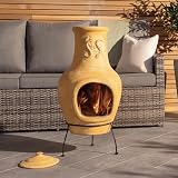 Charles Bentley Large Terracotta Chiminea Patio Heater Wood Burning Rustic view 2