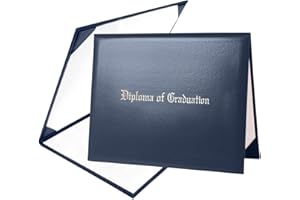Misscom Diploma Cover 8.5" x11" Diploma Holder of Graduation Leatherette Padded Certificate (Navy)
