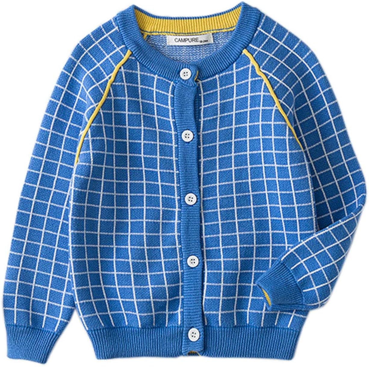 ACVIP Toddler Little Boy's Checkers Button Down Cardigan Sweater