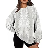 Fameetor Women Camo Sweatshirt Oversized Crewneck Long Sleeve Maple Leaf Print Fall Pullover Tops Camouflage Graphic Hoodie