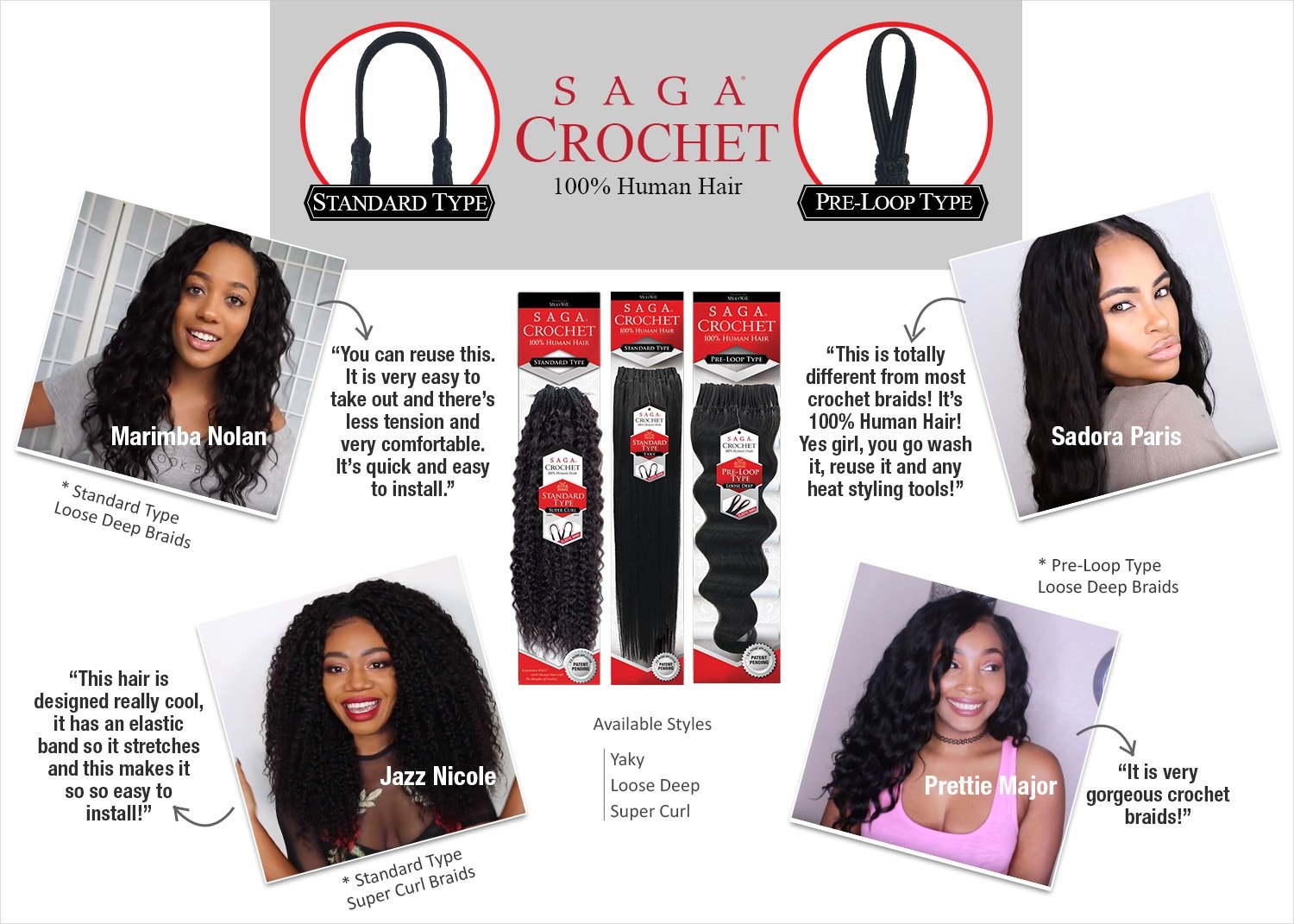 Amazon Com Multi Pack Deals Saga Human Hair Crochet Braids