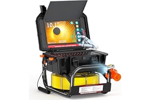 KZYEE Sewer Camera with 512Hz Sonde Transmitter, Pipe Camera 10.1" 1080P HD Monitor, IP68 Waterproof Drain Camera DVR, Industrial Borescope Inspection Camera with 12 Adjustable LEDs, 165FT/50M, 16GB
