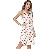 NACHILA Nightgowns for Women-Viscose Made from Bamboo, Sleeveless Night Dress Cool Sleepshirts Soft Sleepwear