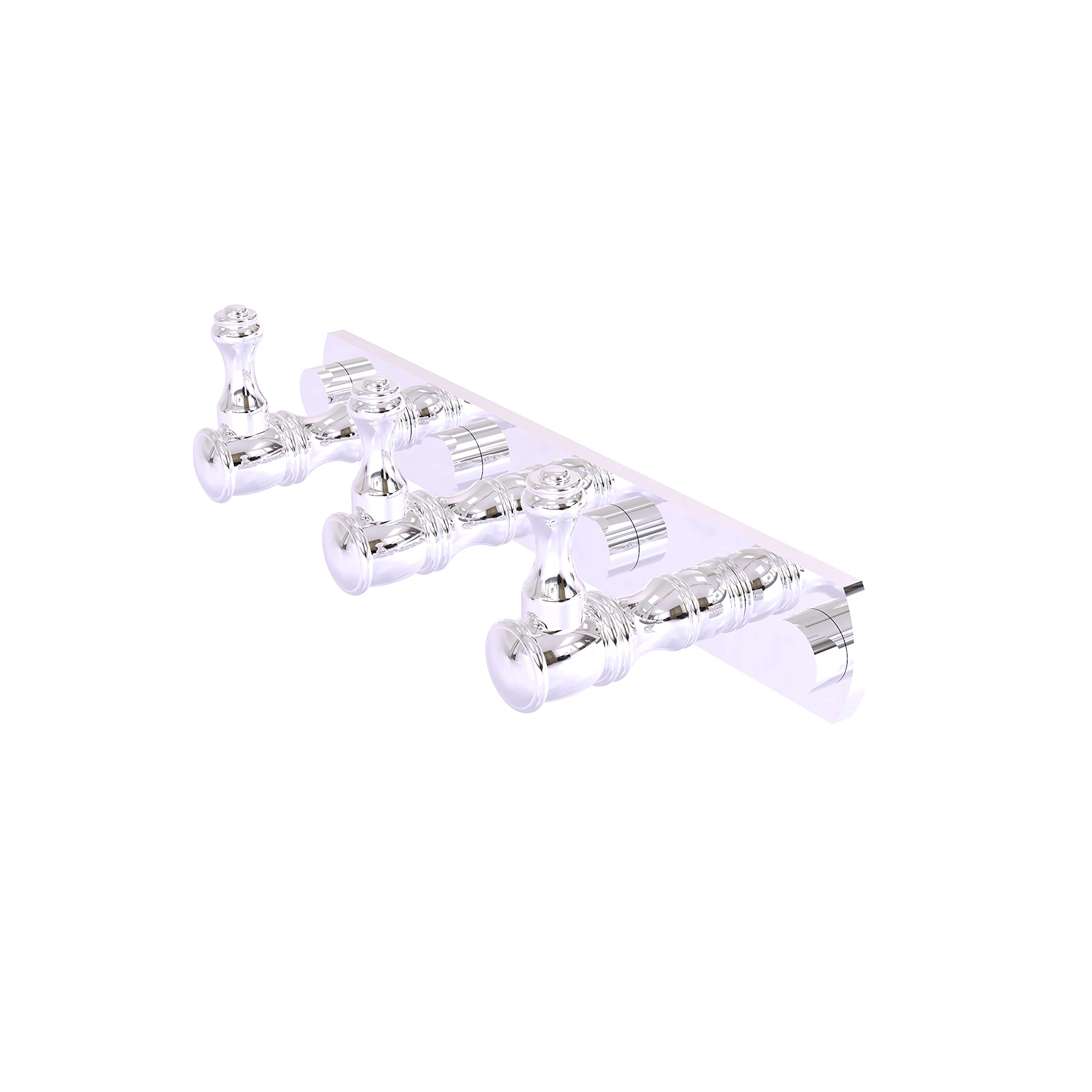 Allied Brass CL-20-3 Carolina Collection 3 Position Tie and Belt Rack Decorative Hook, Polished Chrome