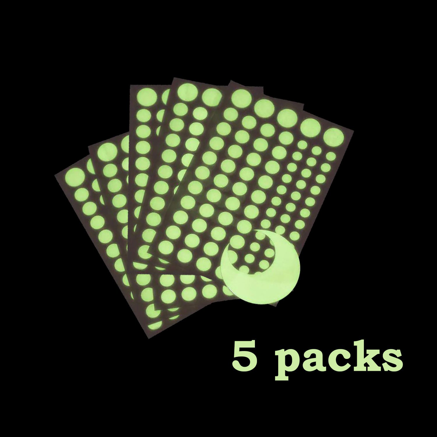 Glow In The Dark Stars Wall Stickers, 504 Adhesive Dots and Moon for Starry Sky, Kid Bedroom Decor or Birthday Gift, Beautiful Wall Decals for Kids Room Decor