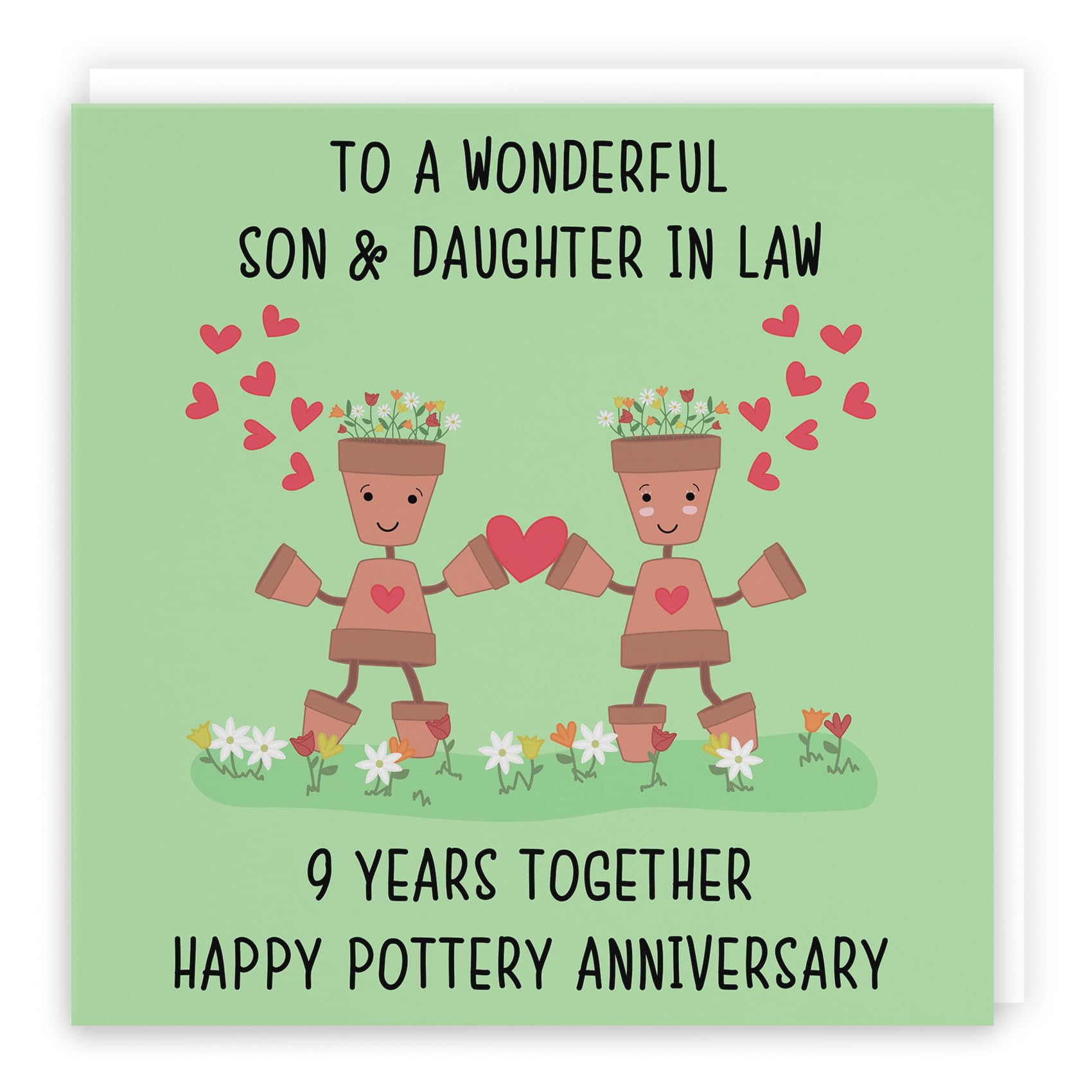 Hunts England - Son And Daughter In Law 9th Anniversary Card - To A Wonderful Son & Daughter In Law - 9 Years Together - Happy Pottery Anniversary - Iconic Collection — image 1