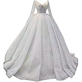 Tulle Wedding Dresses for Bride with Lace Appliques A Line Women Dress Long Sleeves Beach Bride Dress HS006