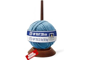 BARVA Yarn Holder 22 Lb Capacity for Chunky Yarn | Smooth Bearing Spinner & Big Rubber Anti Slip Pads for Stability | European Wood Crochet Accessories and Pro Tools for Fiber Crafts