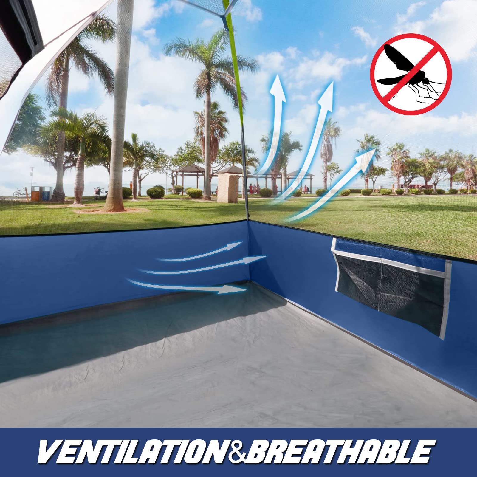 Camping Tent 4 Person, Waterproof Windproof Tent with Rainfly Easy Set up-Portable Dome Tents for Camping