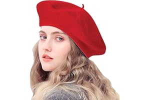 IZUS Women French Beret Hat Solid Artist Hat Wool Adult Beret Winter Warm Beanie Cap Fashion Ladies Men