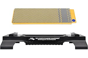 DMT (DIAMOND MACHINING TECHNOLOGY) DMT WM8FC-WB DuoSharp Double-Sided Diamond Whetstone, Fine/Coarse (600/325) Diamond Sharpening Stone with Base, 8-Inch