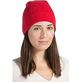 Fishers Finery Women's 100% Pure Cashmere Cable Knit Hat; Super Soft; Cuffed
