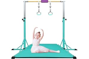 86 York Gymnastics Bar for Kids Ages 3-20, 5FT Base Length, 42" to 63" Adjustable Height, Horizontal Bar, Kip Bar for Gymnast, Gymnastic Training Equipment for Home, Gym Center