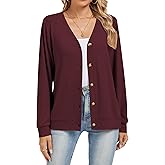 Dimur Cardigan Sweaters for Women Business Casual Lightweight Button Down Cardigans Fall Outfits Fashion Clothes
