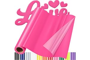 Yikda 3D Puff Vinyl Heat Transfer for T-Shirts, 12''x6ft Puffy HTV Iron on Vinyl, Light Pink Roll Press Clothing (12''x6ft -Light pink)