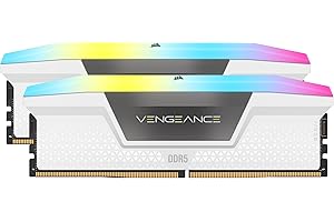 CORSAIR Vengeance RGB DDR5 RAM 32GB (2x16GB) 6000MHz CL36-44-44-96 1.4V AMD Expo & Intel XMP Desktop Computer Memory - White 