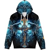 DUOLIFU Men Women Full Zip-Up Hoodies 3D Print Graphic Sweatshirts Cool Novelty Hooded Hoodie