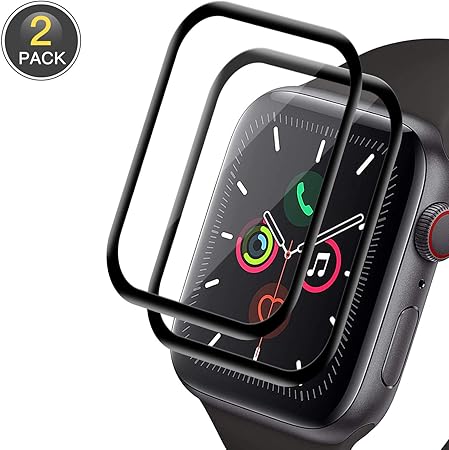 Wiestoung Verre Trempé pour Apple Watch Serie 5/4 44mm, [3D Couverture  Complète] [HD 9H Dureté] Film Protecteur d