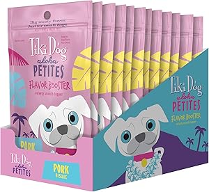 Tiki Dog Aloha Petites Pork Flavor Booster Bisque Pouches – Grain Free Dog Food Flavor Booster - 1.5 oz (12 Pack)