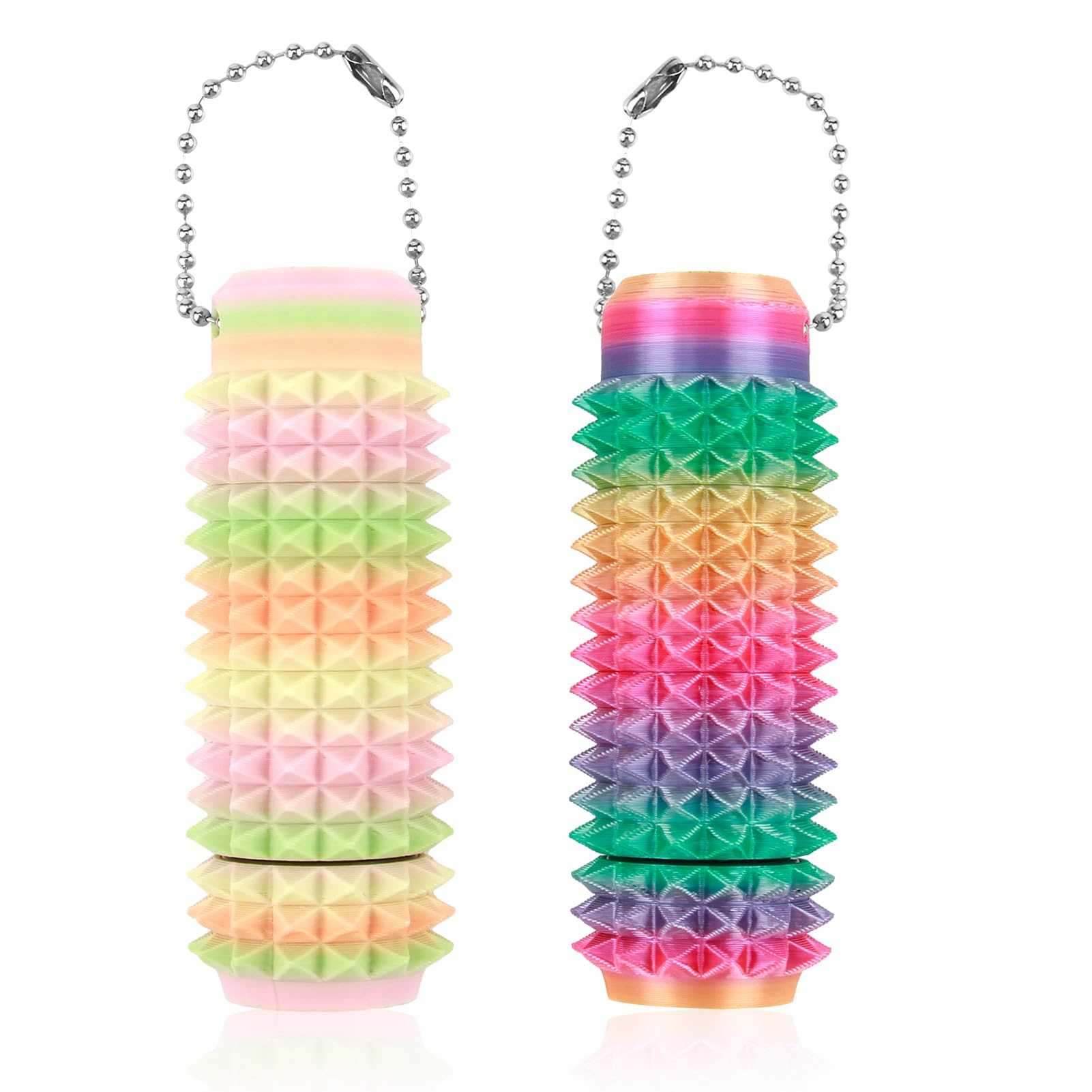 Photo 1 of 2 Pack Little Ouchies Fidget Keychain Set, EDC Sensory Fidget Toys for Adults Teens, Rotating Head Spiky Stress Relief Keychain for Anxiety ADHD Focus, Portable Pocket Fidget Toy for Office School