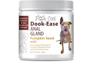 Pittie Cool Dook-Ease Anal Gland and Digestive Health Supplement for Dogs -Helps Regulate Bowel Movements - Relieves Anal Gla
