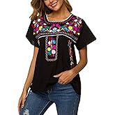 YZXDORWJ Women Mexican Embroidered Shirt