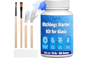 LARICEO 10oz Etching Starter Kit, Complete Glass Etching Kit, Instant DIY Exclusive Etching Ideas, Professional Glass Etching Kit for Mirrors, Photo Frames, and Trophies-Easily Create Matte Glass Designs